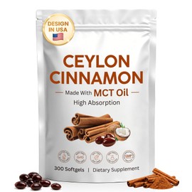 Ceylon Cinnamon with MCT Oil, 300 Softgels, Highly Bioavailable, Non-GMO