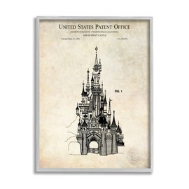 Stupell Industries Fantasy Castle Vintage Diagram Framed Wall Art, Design by Karl Hronek