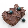 JunyiDIY 3D Fruit Earrings | Zircon and Indian Agate Leaf