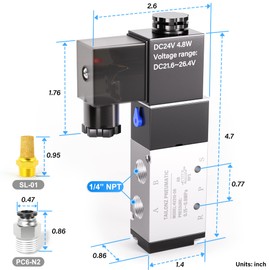 TAILONZ PNEUMATIC 1/4"NPT Solenoid Valve 4V210-08 DC24V Single Coil Pilot-Operated Electric 2 Position 5 Way Connection Type Junction Box