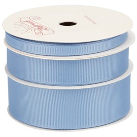 Zofrud 3 Rolls French Blue Grosgrain Ribbon Pack 1/4" x 10Yds, 5/8" x 10Yds, 1" x 10Yds, 30 Yards Total - Ideal for Sewing, Gift Wrapping, Crafts and Wedding Decoration