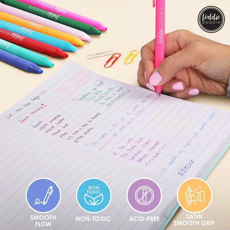 Loddie Doddie Retractable Gel Pens with Satin Barrel - Fine