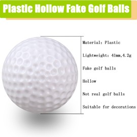 KOFULL Golf Practice Balls, Fake Hollow Plastic Golf Balls for Indoor Training, Suitable for Golf Party Decorations - Pack of 50 pcs (White)