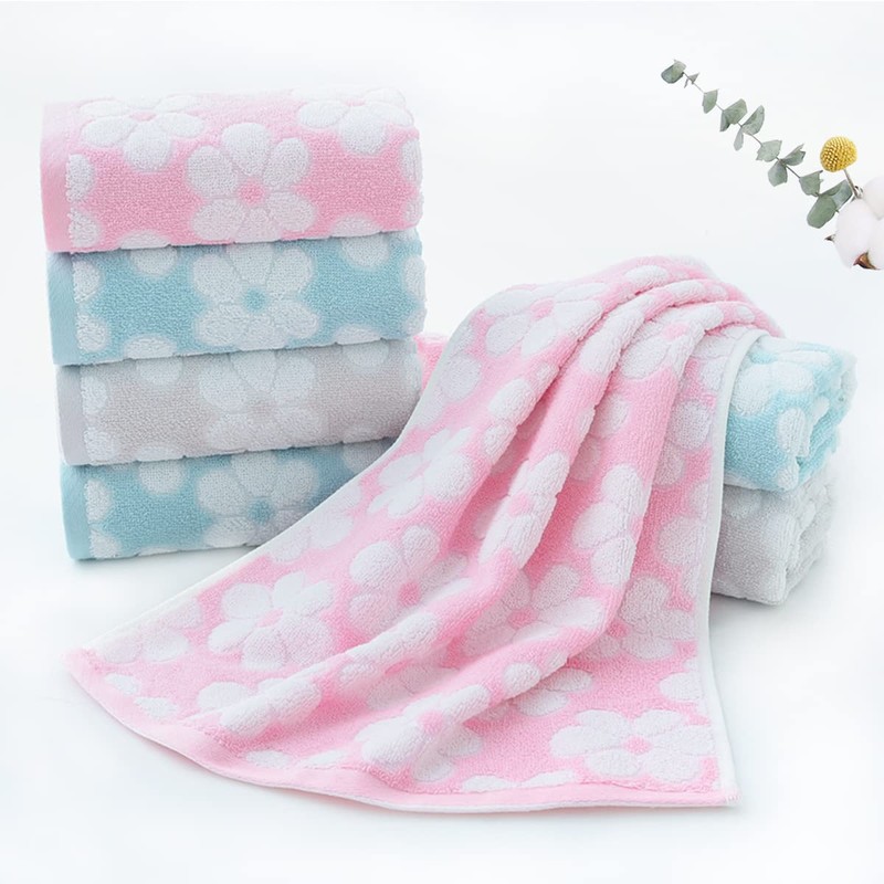 Pidada Hand Towels Set of 2 Floral Pattern 100% Cotton