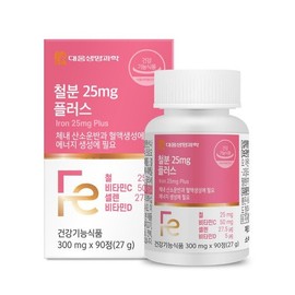 Daewoong Iron 25mg Plus 90 Tablets 3 Month Supply Non-Animal Iron Vitamin Selenium Cell Protection / 대웅 철분 25mg 플러스 90정 3개월분 비동물성 철분 비타민 셀렌 세포보호