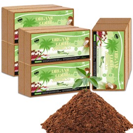 Riare 10pcs Organic Coco Coir Bricks Soil Blocks- 100% Natural Compressed Coco Peat Brick Coconut Fiber Substrate with Low EC& pH Balance, High Expansion Coco Coir Pith Coconut Husk for Garden