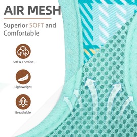 PUPTECK Dog Harness and Leash Set for Small Medium Dogs No Pull Step-in Soft Mesh Puppy Cat Vest Harnesses Reflective at Night, Plaid Pattern Green S