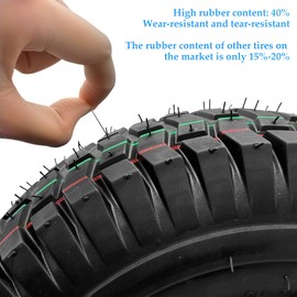 Felixstory 13x5.00-6 Tire and wheel, Solid Lawn Mower Tire, Tubeless Lawn Tractor Wheel, 3"-6" Offset Hub and 3/4" or 5/8" Bushings, Wear-resistant, Anti-punture
