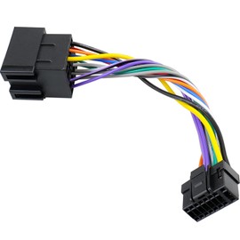 Jayubien - Adaptador de mazo de cables de radio compatible con Alpine CDA CDE UTE - Conector de cableado estéreo para coche, 16 pines ISO