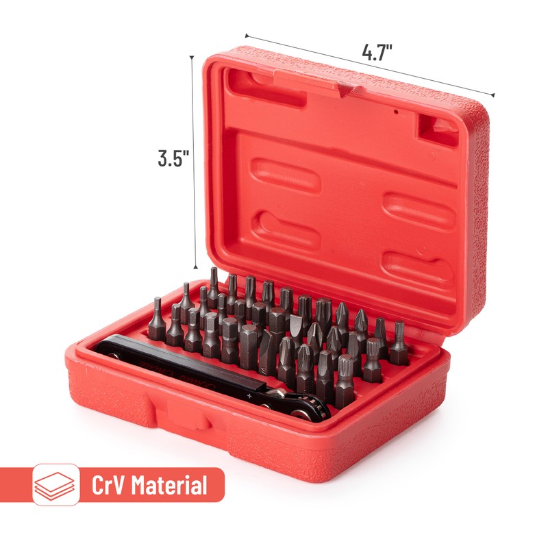 Bates Choice Mini Ratchet Set, 34 pcs, Cr-V Steel, 1/4"