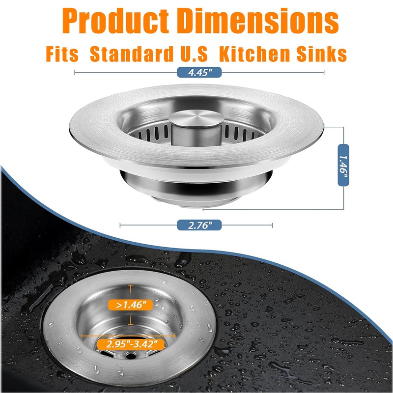 Compatible with OXO Sink Strainer,Upgrade 3 in 1 Stainless Steel