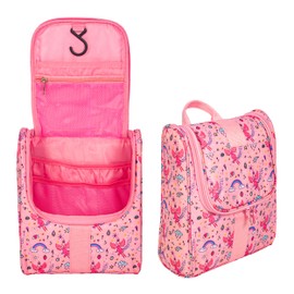 Remobia Hicol Bonita bolsa de aseo colgante para niños, organizador de maquillaje, bolsa de ducha, bolsa de noche, bolsa de afeitado para niños y niñas, Azul, Hada