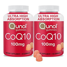 Qunol CoQ10 Gummies, CoQ10 100mg, Delicious Gummy Supplements, Helps Support Heart Health, Vegan, Gluten Free, Ultra High Absorption, 2 Month Supply (
