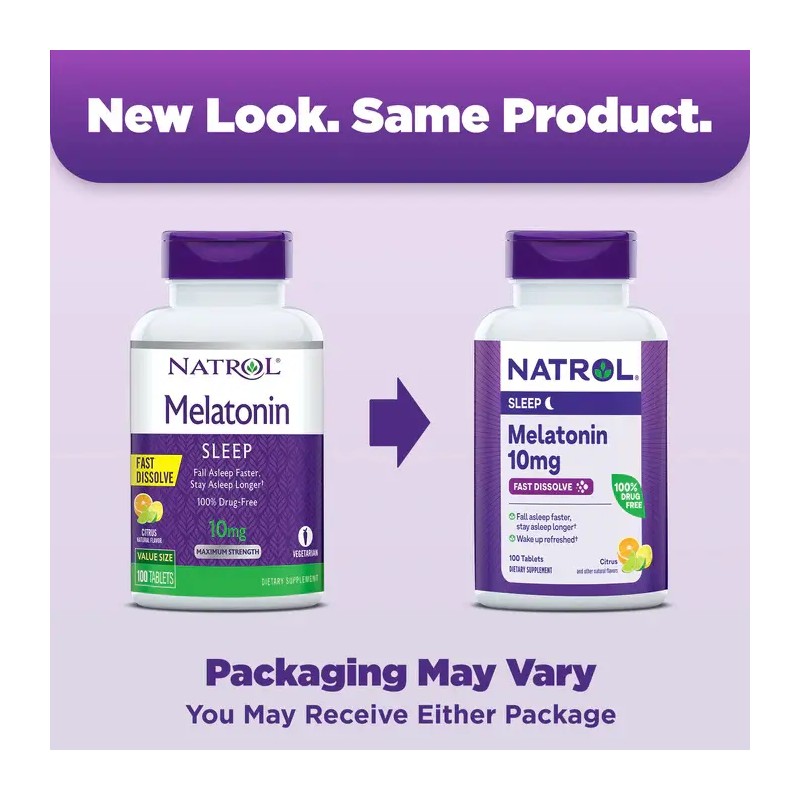 Natrol Melatonina 10mg Tabletas Sueño Descanso Citricos