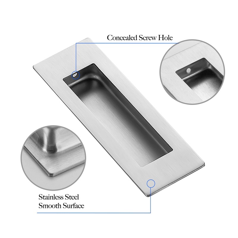 Ravinte 4 Pack Brushed Nickel Sliding Closet Door Handles Silver