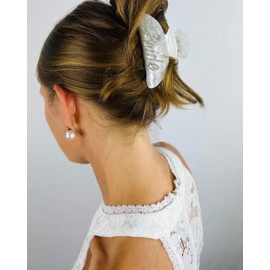 Shimmer Anna Shine Bride Hair Clip, White Claw Clip with Rhinestone Bridal Logo, Bachelorette Party Decor, Bridesmaid Gift, Wedding