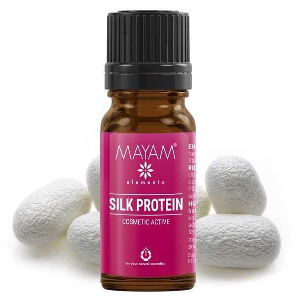 MAYAM Silk Protein - 12 g - 100% Natural Origin - Free from Cruelty - Supplements the Hair Fibres, On the Skin Provides a Silky Feel | M-1388