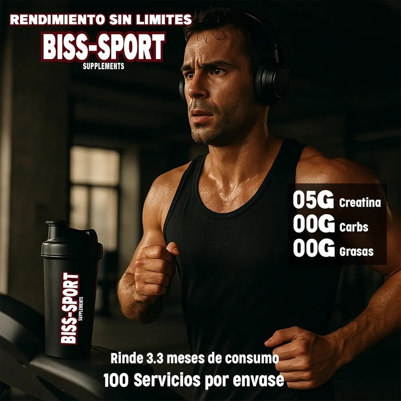 Creatina Monohidratada En Polvo 500g Biss - Sport 100servis.