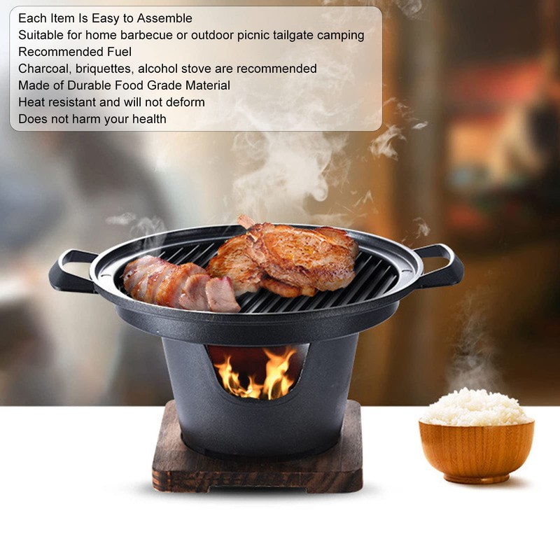 HN Mini Smokeless Japanese Hibachi Grill - Portable, Tabletop, Camping