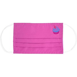 SAVVYDIVAH Fabric Fashion Face Covering Embroidered Logo (Pink-Cupcake)