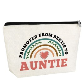 Aunt To Be Gifts for Sister Makeup Bag Pregnancy Announcement for Aunts New Aunt Gift for Sister Friend Besties Baby Shower Gifts for Auntie Gift Ideas Thanksgiving Birthday Present Cosmetic Bag