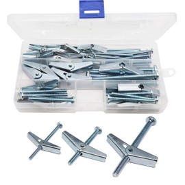 binifiMux 26 Pieces Toggle Bolt and Wing Nut Assortment Kit for Drywall Hanging Heavy Items 1/8" 3/16" 1/4"