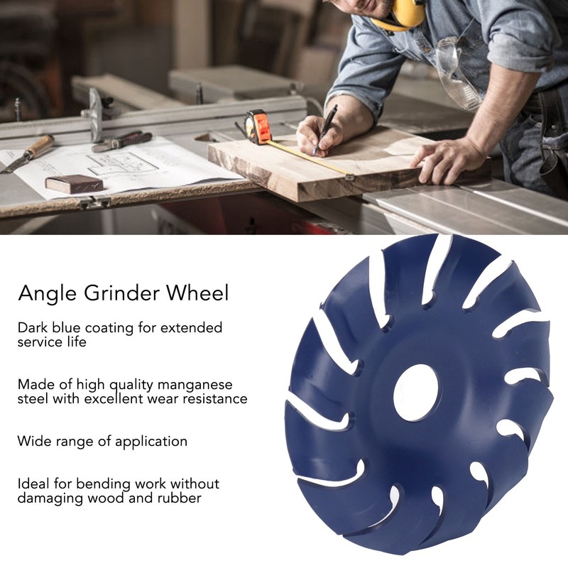 Angle Grinder Wheel Manganese Steel Dark Blue 0.9in Woodworking Grinding