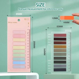 GeeRic 1600 Piezas Etiquetas Adhesivas, Marcadores de Página Sticky Note Tabs Colored Writable and Repositionable Book Flags Tabs Strip Index Tabs,Page Tabs for Office, School, Home
