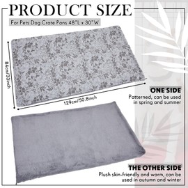 VitalCozy Dog Crate Pan Cover Dog Bed Cover Washable Dog Crate Liner for Pets Dog Crate Tray, Pan Cover Only, Fit for 48 x 30 Inch (Hemp Flower)