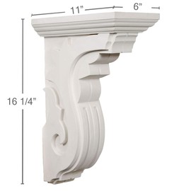 Ekena Millwork COR06X11X16PE 6-Inch W x 11-Inch D x 16 1/4-Inch H Piedmont Corbel