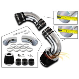 Rtunes Racing Cold Air Intake Airflow Kit + Filter Combo BLACK Compatible For 96-05 Chevy S10/Blazer/GMC Sonoma/Jimmy / 97-00 Isuzu Hombre / 96-01 Oldsmobile Bravada 4.3L V6