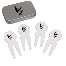 Azeeda 'Boy on Skateboard' Golf Divot Tool/Repair Fork Gift Set (GO00069855)