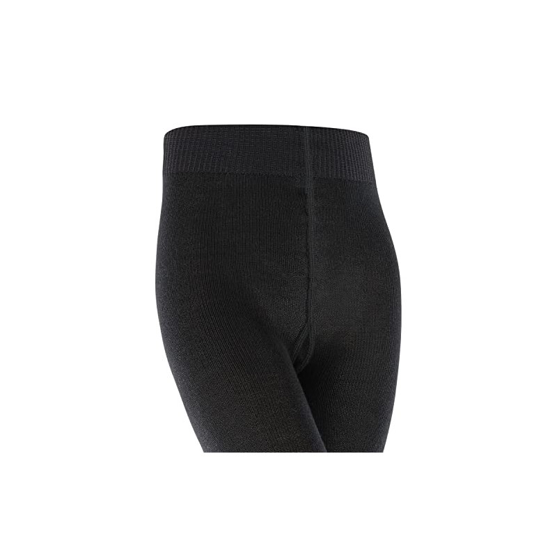 FALKE Girl's Comfort Wool Plain Tights, Black (Black 3000), 7