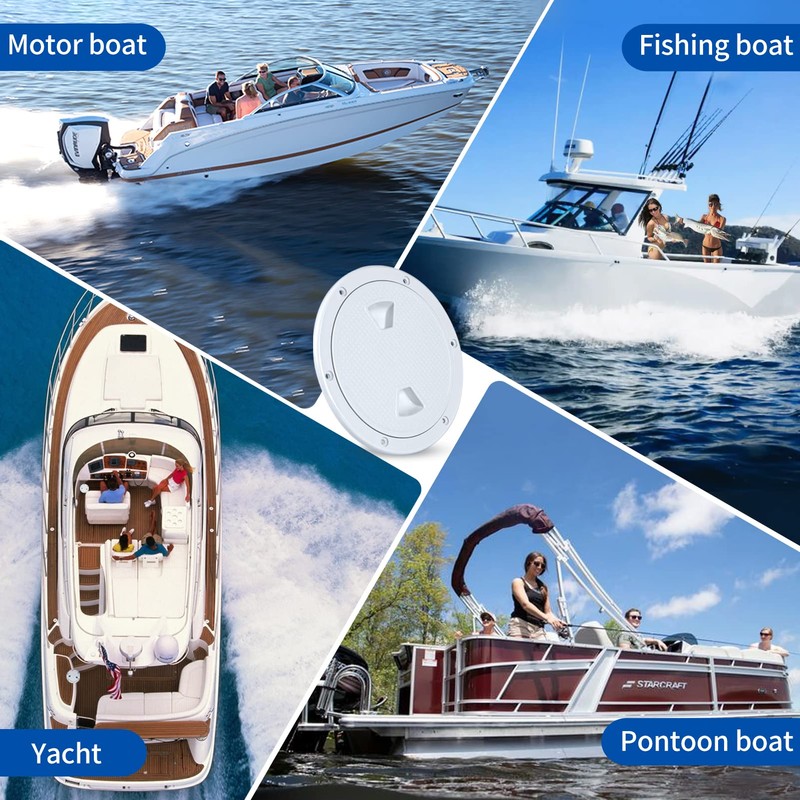 Smartmarine Boat Hatch White 4" 6" 8" Round Non Slip