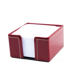 DELMON VARONE - Cambridge Top Grain Red Leather Note Box with 500 Sheets of Paper, Notepad in Real Leather Box for Desk and Office, Ideal for Writing Thoughts, Ideas and Notes