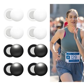 Lyivisk Start Number Holder Pack of 8, Start Number Magnets for Marathon and Half Marathon, Magnetic Race Number Attachment with Strong Magnets, Running Fix Clips for Athletes and Runners
