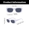 LJCZKA Fashion Rectangle Sunglasses Unisex Retro Square Frame Shades Sun