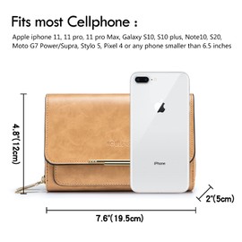 Roulens Klein Handy Umhängetasche,Damen Kleine Umhängetasche,PU Leder Crossbody Schultertasche Reisepass Handytasche mit Kartenschlitz Verstellbar Abnehmbar Schultergurt