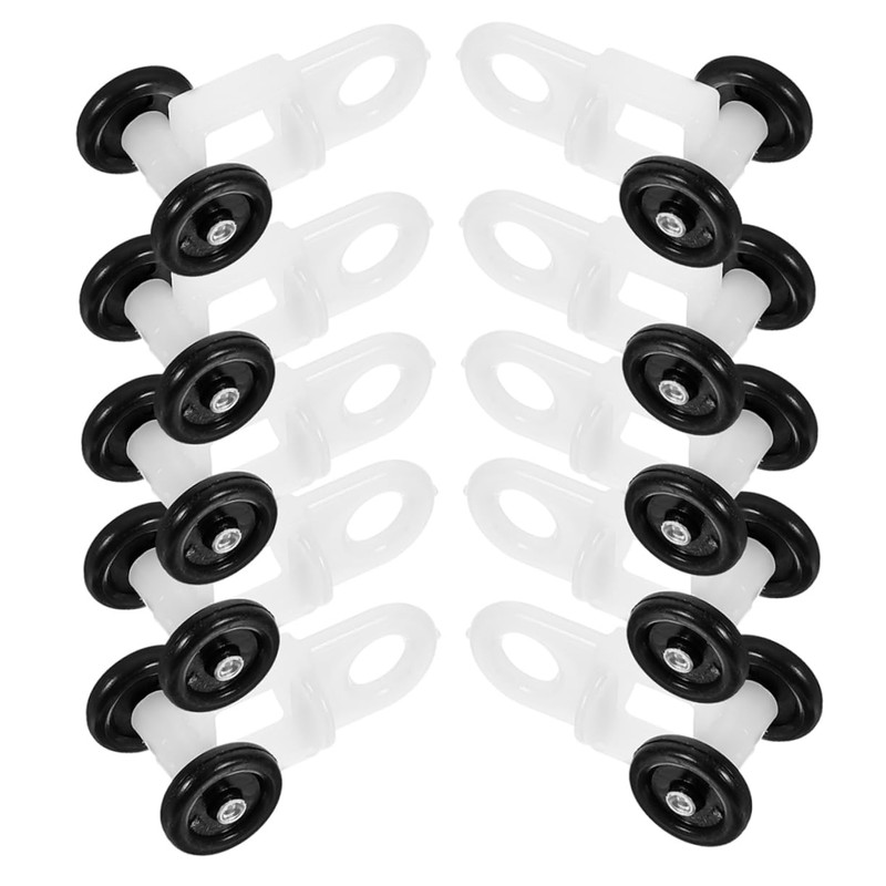 JECOMPRIS 5sets Shower Curtain Rollers Ceiling Track Carrier Hooks Plastic