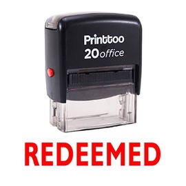 Printtoo Redeemed Self Inking Rubber Stamp Office Stationary Custom Stamp-Red