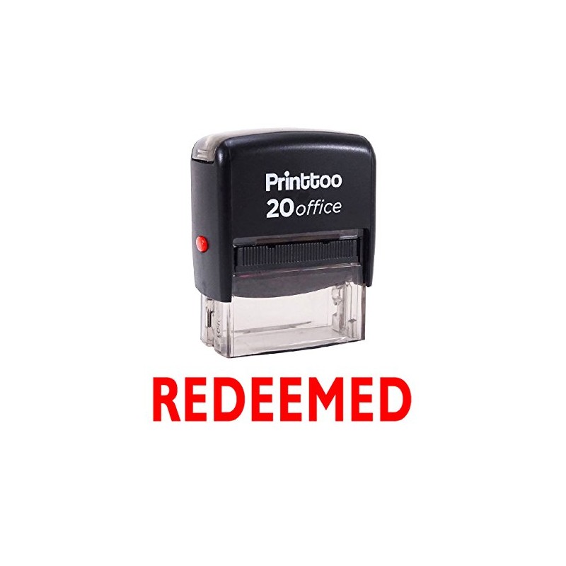Printtoo Redeemed Self Inking Rubber Stamp Office Stationary Custom Stamp-Red