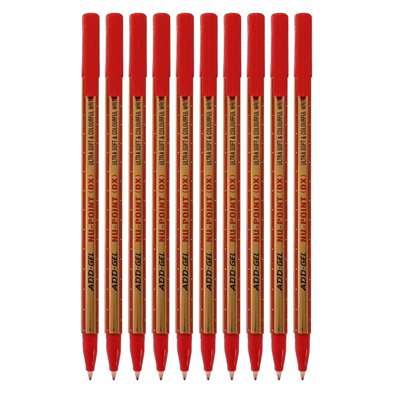 PointDX Fineliner Pens, RED, Fine Point (0.5mm), Pack of 10,