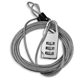 Coverland- Cable Lock Set for Car Cover, 7.3 ft Long Security Cable, Thin Braided Steel Cable with Padlock Locking Kit