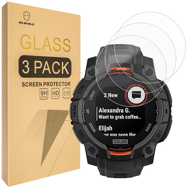 Mr.Shield Screen Protector Compatible with Garmin Instinct 3 45mm (AMOLED/Solar)