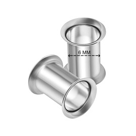 KJM Fashion 2 x Surgical 316L Steel Double Flared Tunnel Plugs, Stainless Steel