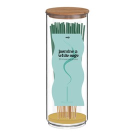 Jasmine and White Sage Incense Sticks in Glass Jar