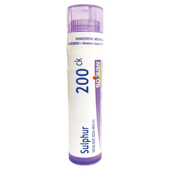 Boiron Sulphur 200c Homeopathic Medicine for Skin Rash, White, 80 Count