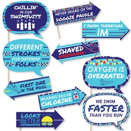 Funny Making Waves - Swim Team - Swimming Party or Birthday Party Photo Booth Props Kit - 10 Piece