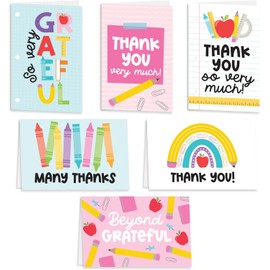 Hadley Designs 24 Teacher Thank You Cards with Envelopes - 6 x 4 Teacher Appreciation Cards Bulk, End of School Year, Graduation 2026, Teachers Appreciation Week, Thank You Teachers Card from Student