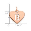 Sterling Silver Pink-plated Heart Letter B Initial Charm